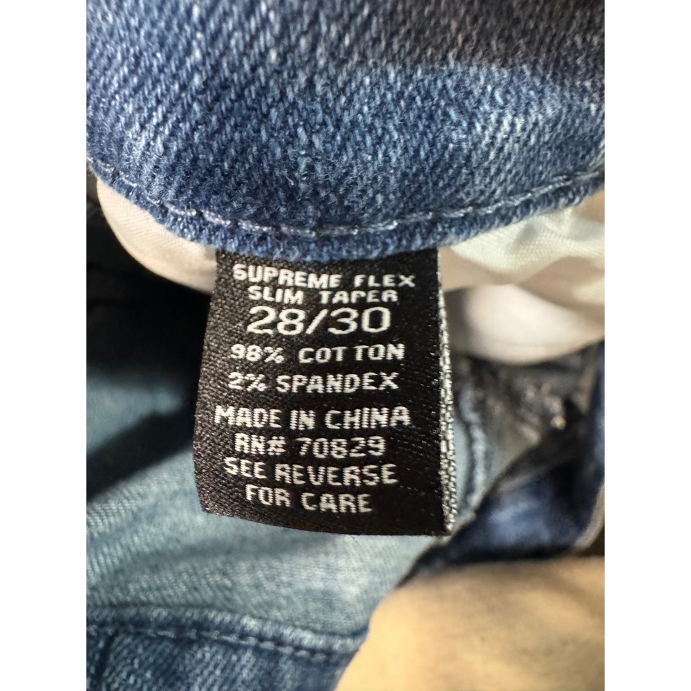 Rue21 Premium Supreme Flex Slim Taper Moto Distressed Jeans Mens 28x30 - Picture 8 of 9